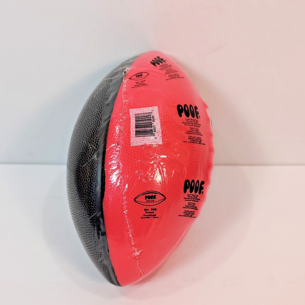 Vintage 1990's Poof #500 Foam Red and Black Football New SEALED Made In USA